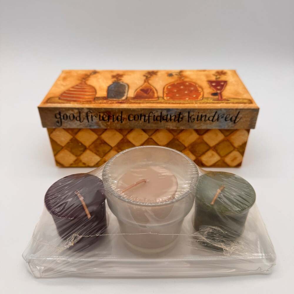Lang Candles Good Friend Votive Gift Set Vanilla Melon Lilac Country Core